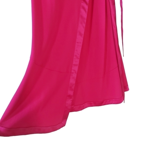 NWOT Tristan Hot Pink Wrap Dress W/ Satin Belt XS - Picture 5 of 6